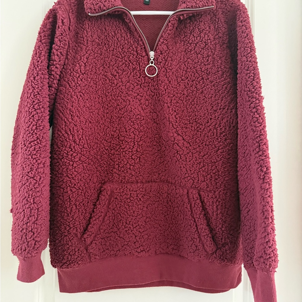 Derek Heart Burgundy Fleece Pullover - size L